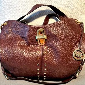 Michael Kors pebble soft burgundy tote. Mint condition. Sizes reflected in photo